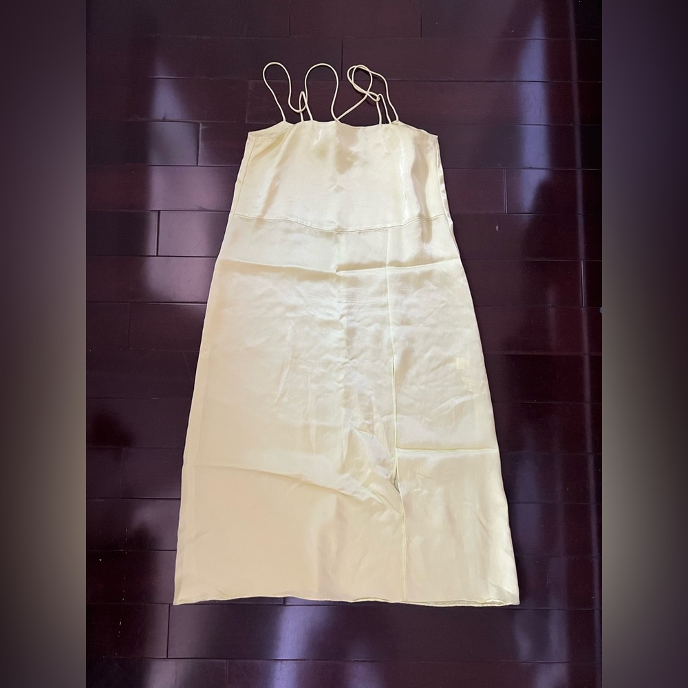 Zara Elegant Yellow Slip Dress size L